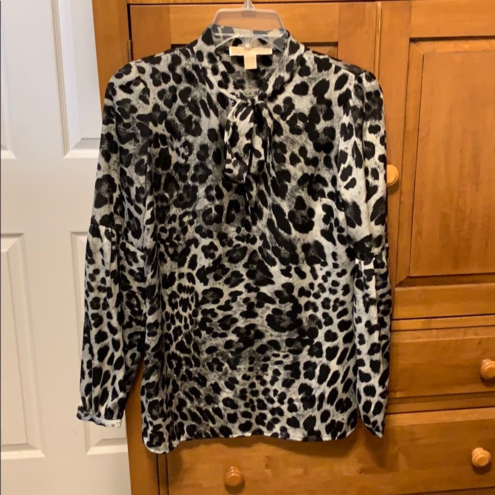 Michael Kors cheetah tie blouse